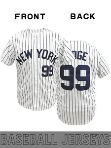 Men's # 99 striped baseball jersey, Classic Throwback Jersey, Jersey Top, classic New York embroidered shirt, short sleeved button cardigan breathable suitable for sports and daily street fashion wear, baseball fan fan gift, unisex