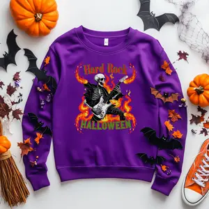 Skull Halloween Shirt, Rock Halloween Sweatshirt, Funny Halloween Shirt Full Size S-5XL