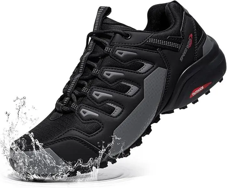 Men's Waterproof Trail Running Shoes Lightweight Non Slip Hiking Walking Sneakers Breathable Outdoor Cross Training Trekking Shoes