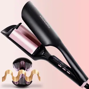 ELLA BELLA® Ultimate Waver Curling Iron • Crimper Hair Tool • Adjustable Heat Settings • Dual Voltage Hair Curler • Anti-Scald Tech • Ionic Ceramic Coating for Long-Lasting, Frizz-Free Beach Waves