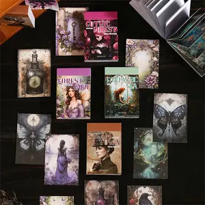 4 styles 200 pieces 4*6cm mini washi tape sticker books, retro creative collage material, DIY planner material stickers