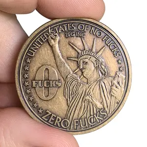 ZFG Inc. "Liberty" 1 Fuck/0 Fucks Decision Maker Challenge Coin, 1oz Bronze Metal Heavyweight with Extreme Details (Novelty Gag Toy)