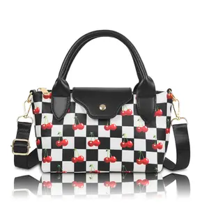 Black and White Checkered Crossbody Tote Bag for Women, Lightweight Shoulder Handbag with Shoulder Strap, Minimalist Purse for Work, Daily Use, and Commuting purse fanny pack