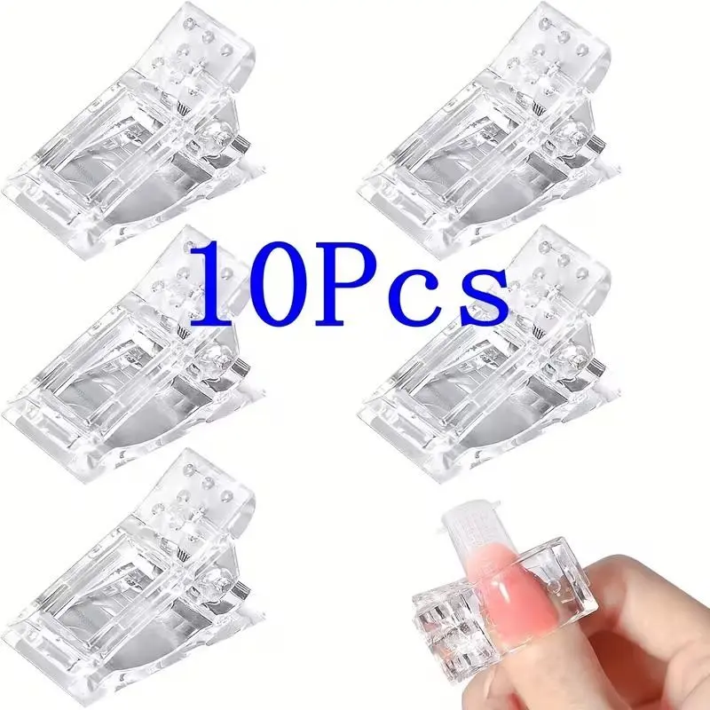 Bagged nail tip clamps, quick nail tip clamps for building nail extensions with gel, suitable for nail kits, false nail tips, and dual-purpose nail art tools, professional use for nail salons