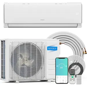 [Professional Installation Required][Ships in 2 Boxes] ROVSUN 11500 BTU Wifi Enabled Mini Split Air Conditioner & Heater, 17 SEER2 115V Inverter Ductless Wall AC Unit with Pre-Charged Condenser, Heat Pump & Installation Kit