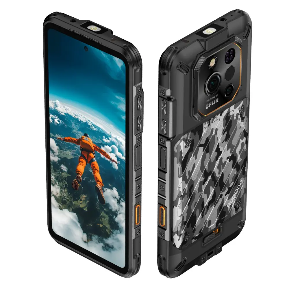RugOne Xever 7 Pro Thermal/Xever 7 Rugged Phone Unlocked, Dual 5550mAh Swappable Batteries(33W), Dual 5G, 24GB+512GB Dimensity 7025, 64MP+50MP+50MP+32MP, 6.67" 120Hz AMOLED Screen, eSIM/Flashlight/Waterproof/NFC, Black