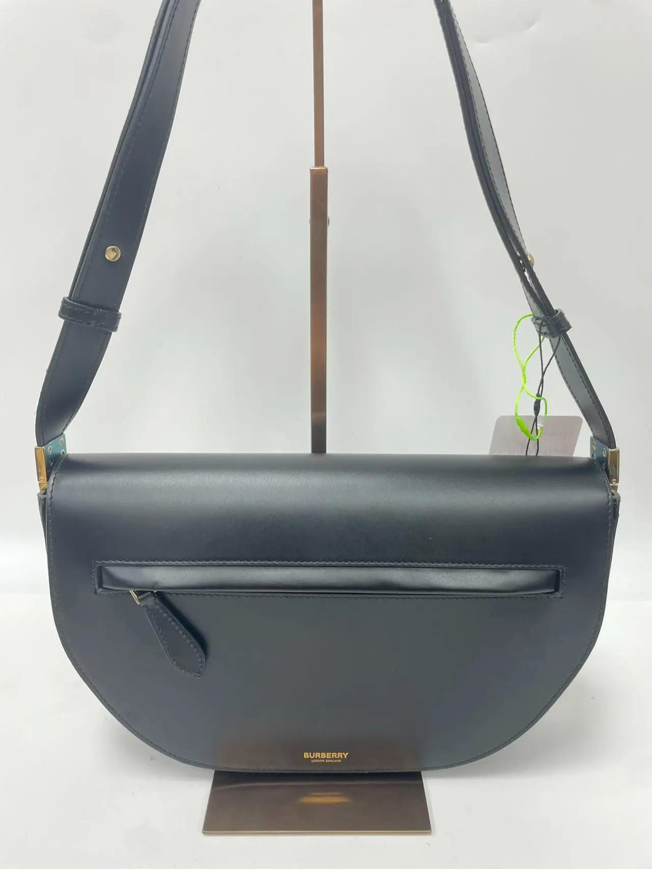 Pre-owned BURBERRY good Shoulder Bags Black Smooth Leather Saddle Bag