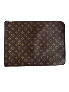 Pre-owned Louis Vuitton Leather Small Leather Goods Monogram Documan Perfect for Documents and Laptop