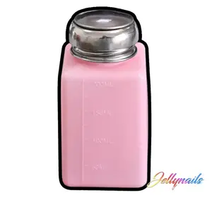 200ml 1pc Refillable Liquid Container Bottle Pink/White Empty Press Pump Dispenser Salon Nail Art Tools