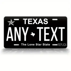 Customized Texa Black License Plate - Personalized TX Auto Tag - For Car Enthusiasts -  Perfect Gift for Car Owners Automotive Truck