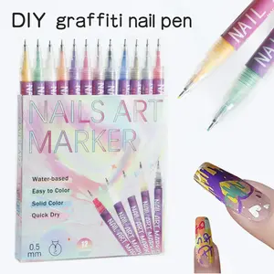 Waterproof Quick-Dry Acrylic Marker Pen, Ultra-Fine Tip Colorful DIY Painting Marking Pen, Nail Art Doodle Pen, Drawing Pen, Art Markers Pen