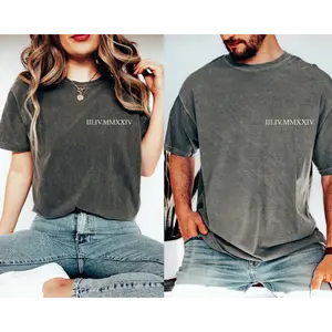 Comfort Colors Personalized Roman Numeral T Shirt Custom Anniversary Date Graphic Tee for Couples Matching Outfits Weddings Honeymoons and Special Occasions, custom date shirt, anniversary tee, matching couples shirt, wedding gift,