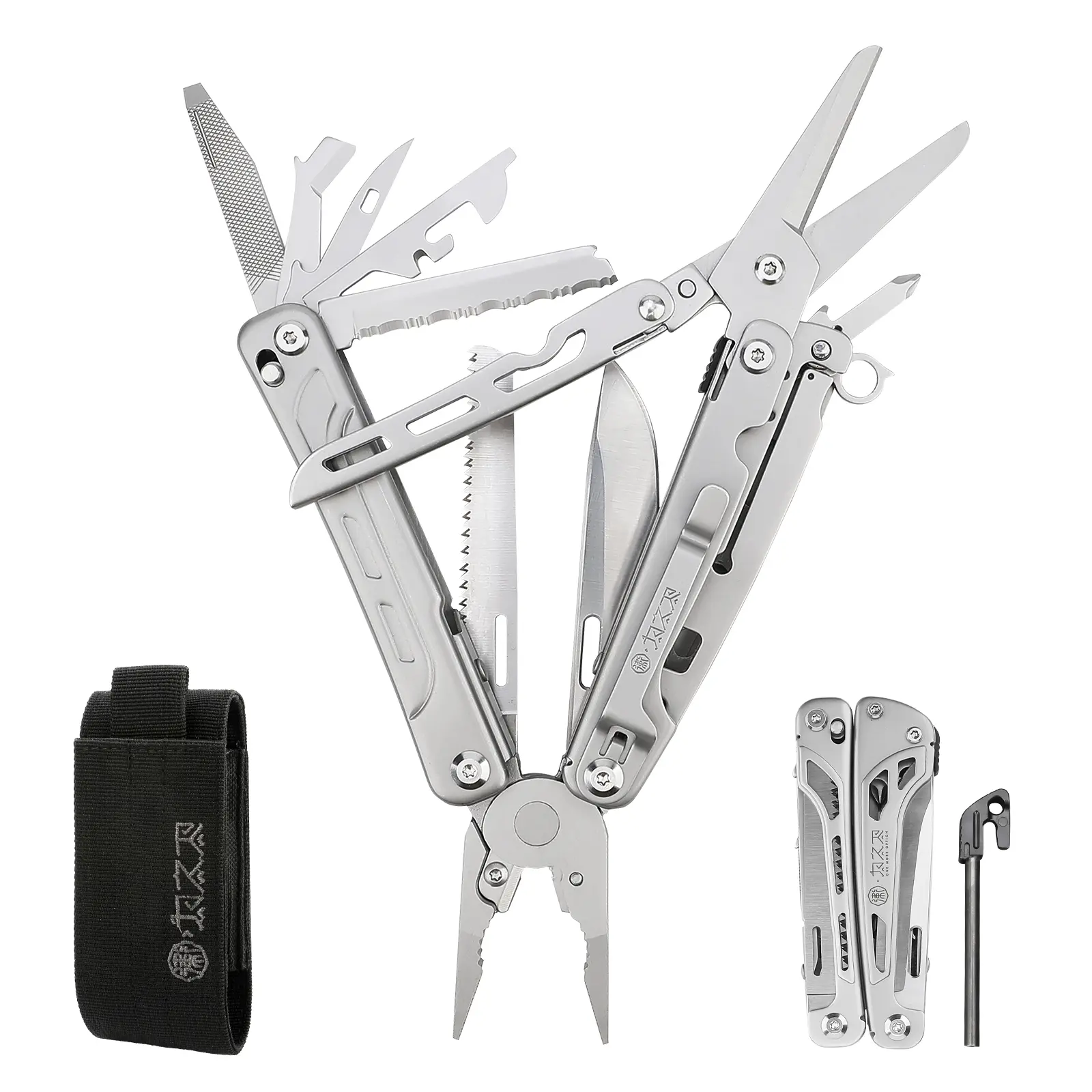 Xhandle MT-10 20-in-1 Folding Pliers,EDC Multitool,440A Steel Cutting Tool & Scissors,pocket knife,Mini Saw Screwdrivers Openers Outdoor Camping Tool