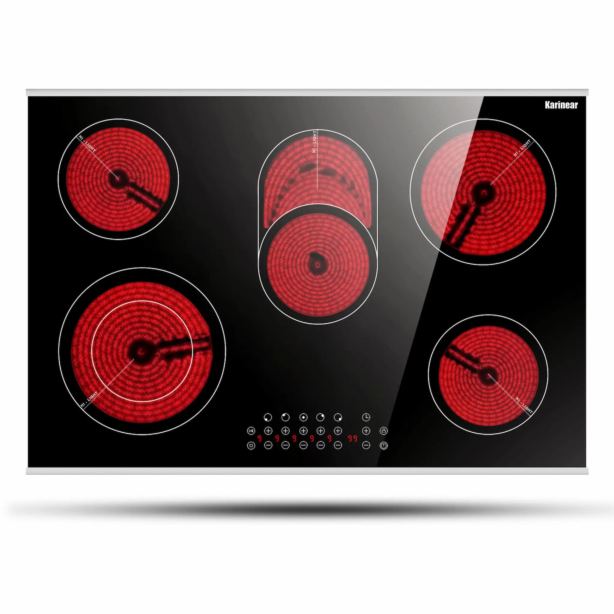 Karinear 30-Inch 8400W Induction Stove - Countertop & Built-In Kitchen Appliance (19.5"d x 29.13"w x 2.13"h) with Pause, Child Safety Lock, Timer, Residual Heat Indicator, Without Plug, Kitchen Appliances