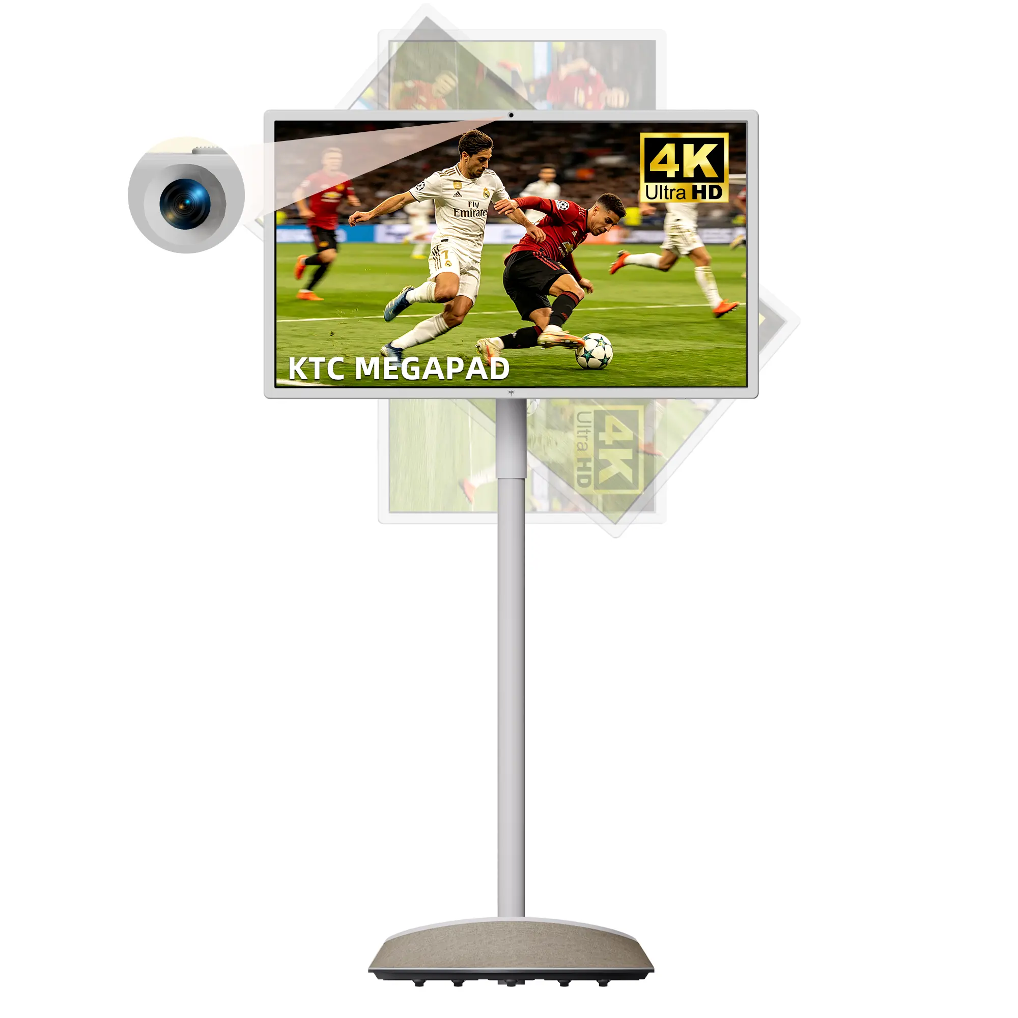 KTC MEGAPAD 32" 4K UHD Smart Portable TV, 16+256GB Android 13, Google EDLA Smart Touch Monitor with 9500mAh Battery, Built-in Camera + Dual 6W Speakers