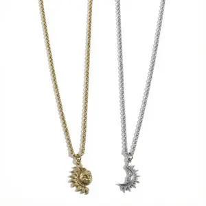 Jewelry Sun and moon asymmetrical couple necklace men and women jewelry brothers necklace gift suitable for any scene party necklace Outdoorfun Pendant jewelry for women