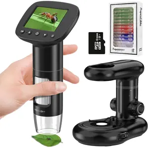 1000x Microscope-Handheld Digital Microscope for  with 2" LCD Screen,Pocket Microscope for  with 8 Adjustable LED Lights,  Magnifier Camera,USB to PC,Including 32GB SD Card