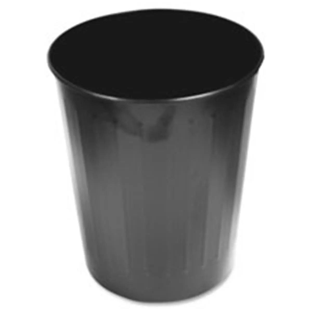 212 MAIN Sturdy Open-Top Stainless Steel Wastebasket - 6gal, Fire-Safe, 13in D x 14in H, Black, Raised Base Home Care Bin