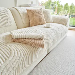 【SlumberHome】Solid Color Sofa Cover,1 Count Thickened Non-slip Sofa Cushion Cover Dustproof Sofa Protector, Couch Sofa Protector for Home Living Room Office