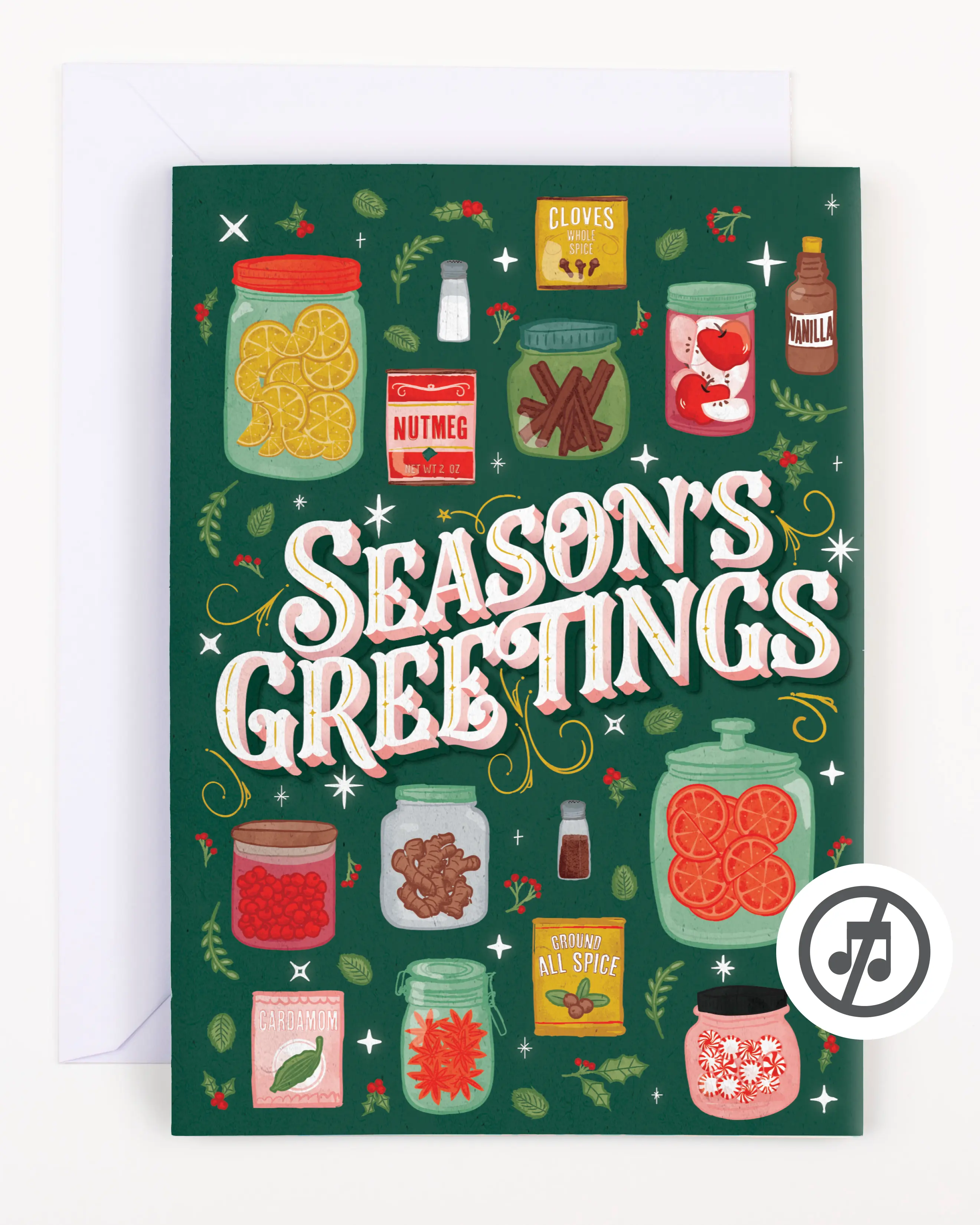 Glitter Pull Seasons Greetings Surprise Card, Office Stationery Card for Holiday Greetings, Includes Envelope