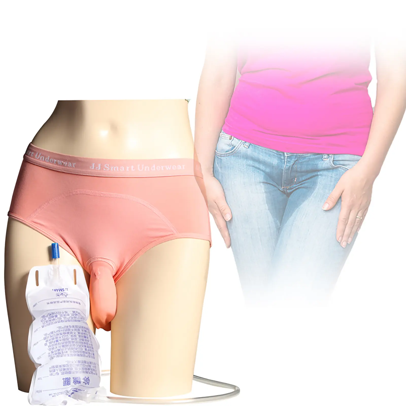 Women’s Reusable Silicone Urine Collection Bag with Tube for Elderly Red Portable & Durable