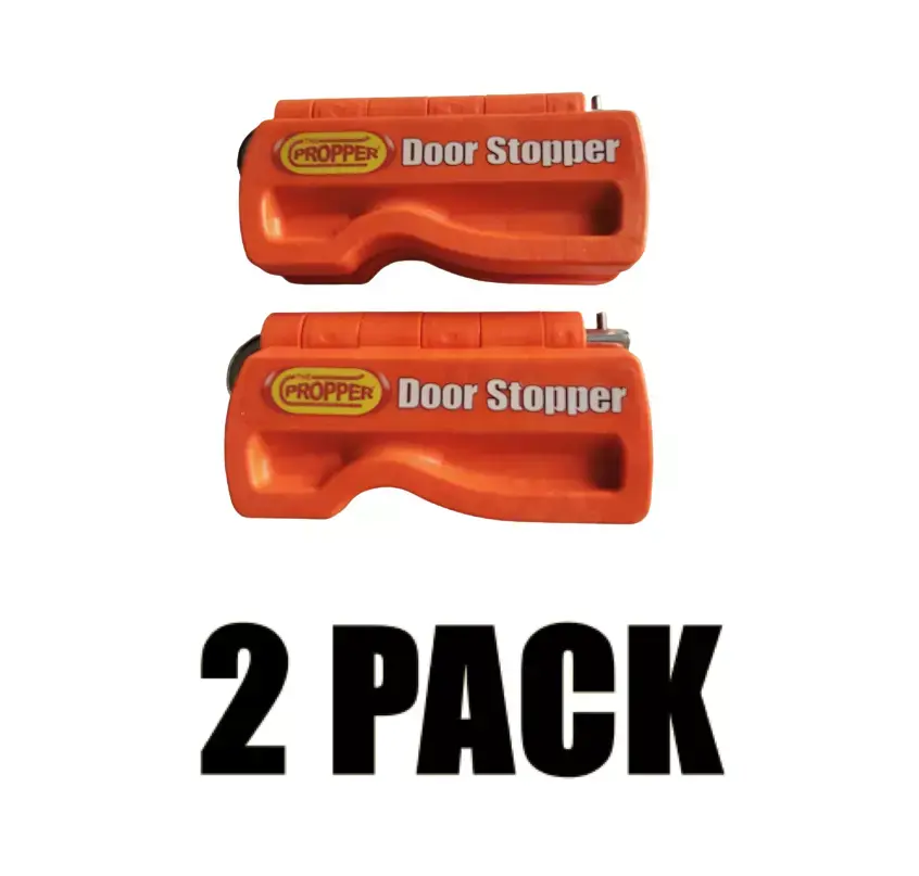 Propper Original Fold-Up Door Chock Magnet Stop Wedge with Slide Stopper, Fold-Up Convenience, 2-Pack (Fat Ivan Design)