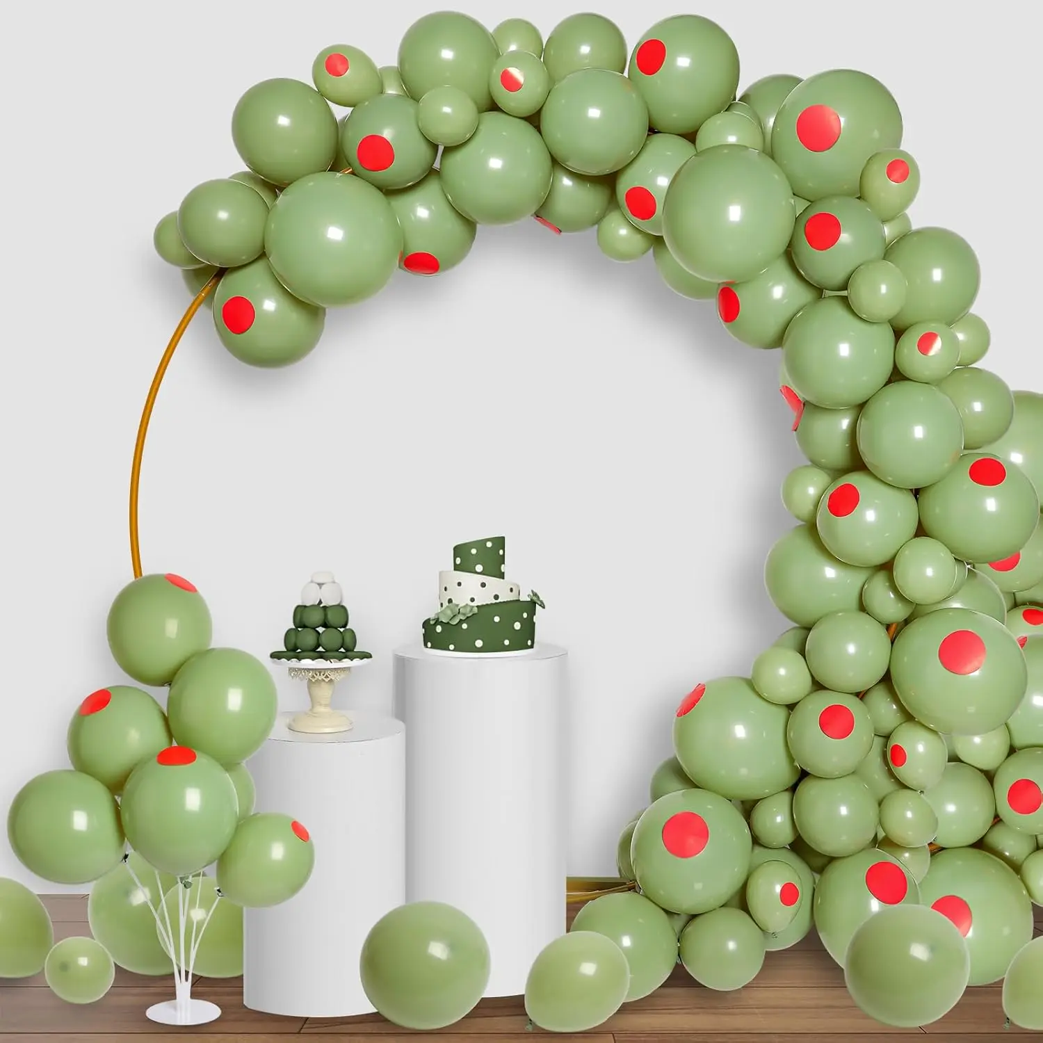 75-Pcs Martini Theme Balloon Set with Olive Green Garland for Women’s Party, Wedding & Baby Shower