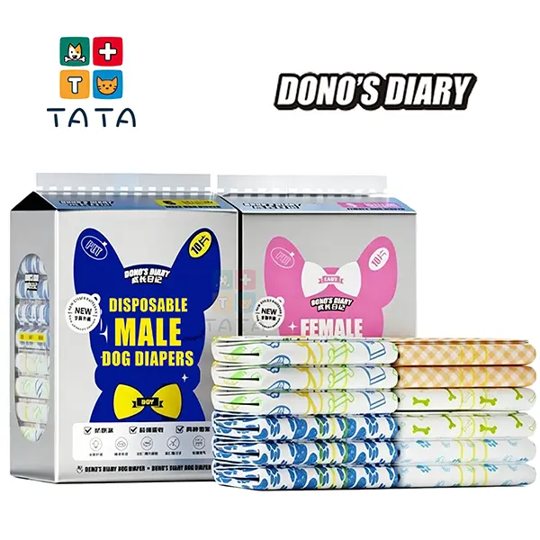 Dono Disposable Pet Diapers for Dogs & Cats - Absorbent, Breathable, Leak-Proof, Fast-Absorbing for Male/Female Pets, Helps Keep Home Cleaner, Worry-Free for Incontinence, Travel, Training
