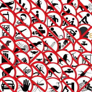 No Entry Sign Sticker, 60pcs/set Creative Cartoon Pattern Decals, DIY Decorative Sticker for Phone Case Computer Guitar Bag Water Cup Scrapbook Durable