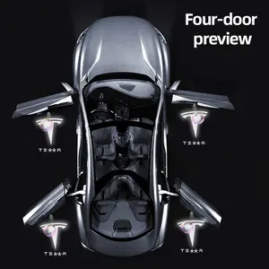 2PCS 3D LED Car Door Welcome LightsWireless Shadow for Tesla Model 3 Y X S,