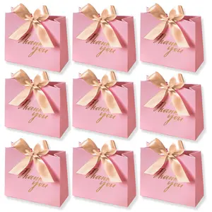 Thank You Gift Boxes Set, Champagne Bow Ribbon, Pattern Foil Print, Mini Candy Snack Bags, Perfect for Parties & Events, Unique Birthday Gifts, Premium Gift Box, Party Gift Packs, Gift Sets