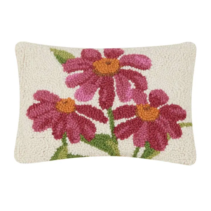 Peking Handicraft 30GY1386C12OB 8 x 12 in. Coneflower Poly Fill Hook Pillow, Multi Color