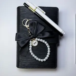 A6 Cash Binder Savings Starter Kit – Black Epi Saffiano Vegan Leather Set (6 Vellum Envelopes)