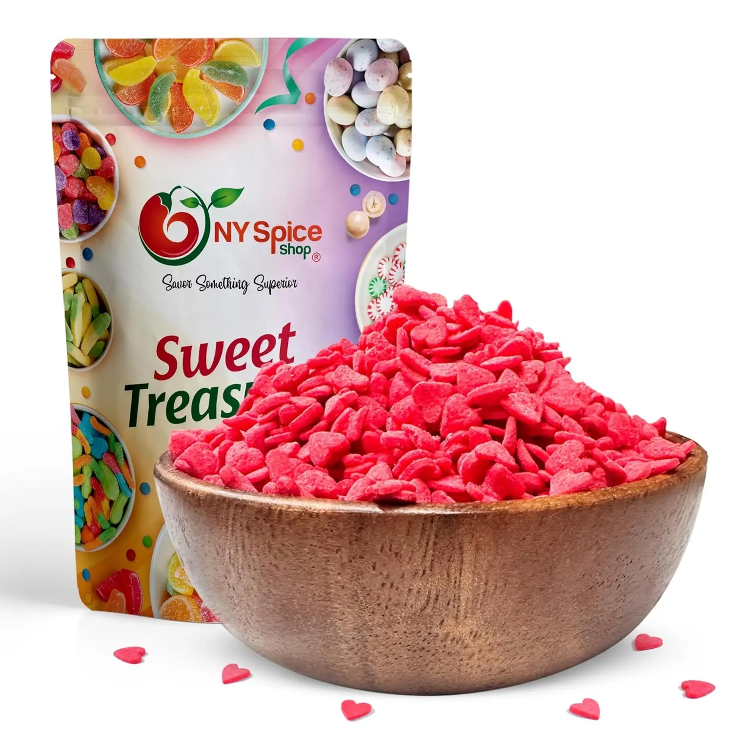NY Spice Shop Valentine's Day Red Hearts Sprinkles Cupcake Cake Decoration Cake Cookie IceCream Donut - Ideal for Cupcakes and Donuts