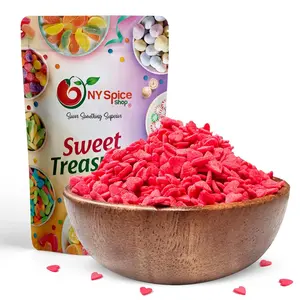 NY Spice Shop Valentine's Day Red Hearts Sprinkles Cupcake Cake Decoration Cake Cookie IceCream Donut - Ideal for Cupcakes and Donuts