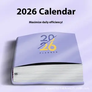 MUNBYN   2026 New A5 Gold Foil Planner Notebook, Soft Faux Leather Cover, Portable Notebook, Daily Page Layout, Office & Personal Use, Elegant Design Gift Idea