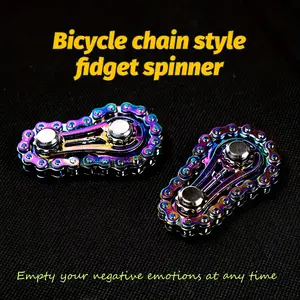 Bike Chain Fidget Spinner - Silent CNC Machined Stainless Steel Gear Desk Toy for Adults | Steampunk Decor, Anxiety Relief, Stress Relief Fidgeting & Focus Tool for Office, Collectible Mechanical Art