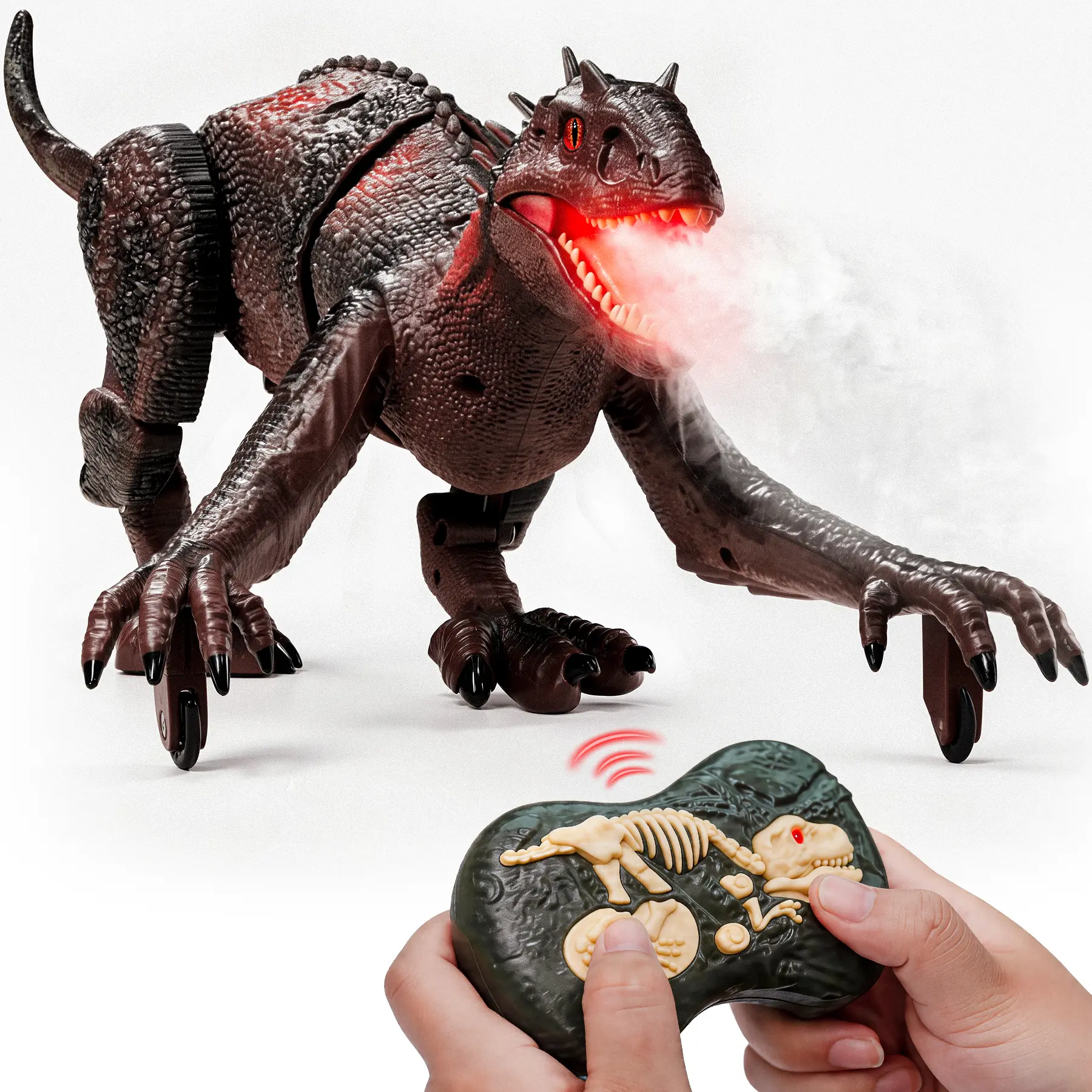 Veeniix Large RC Dinosaur Toy for Kids Ages 6-12, Rechargeable Remote Control Walking Dinosaur with Lights, Realistic Roaring Sounds & Demo Mode, Interactive Jurassic Birthday Gift for Boys & Girls