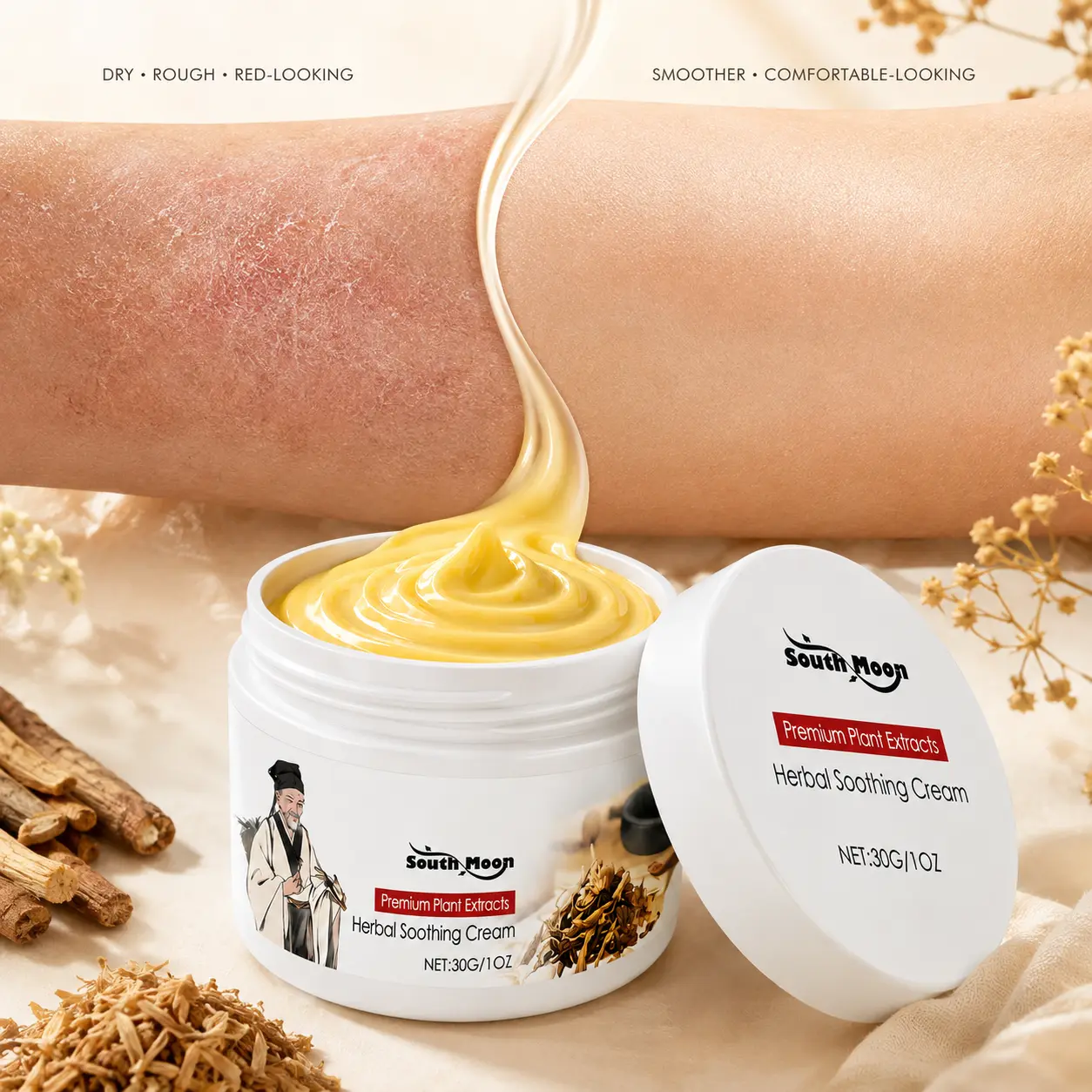 Chinese Herbal Anti-Itch Ointment, Fast-Acting Relief for Eczema and Skin Irritation, Soothing Skin Repair for Adults and Kids - 30g, Adults/Kids, Chinese Herbs, Relieves Itch, Cream