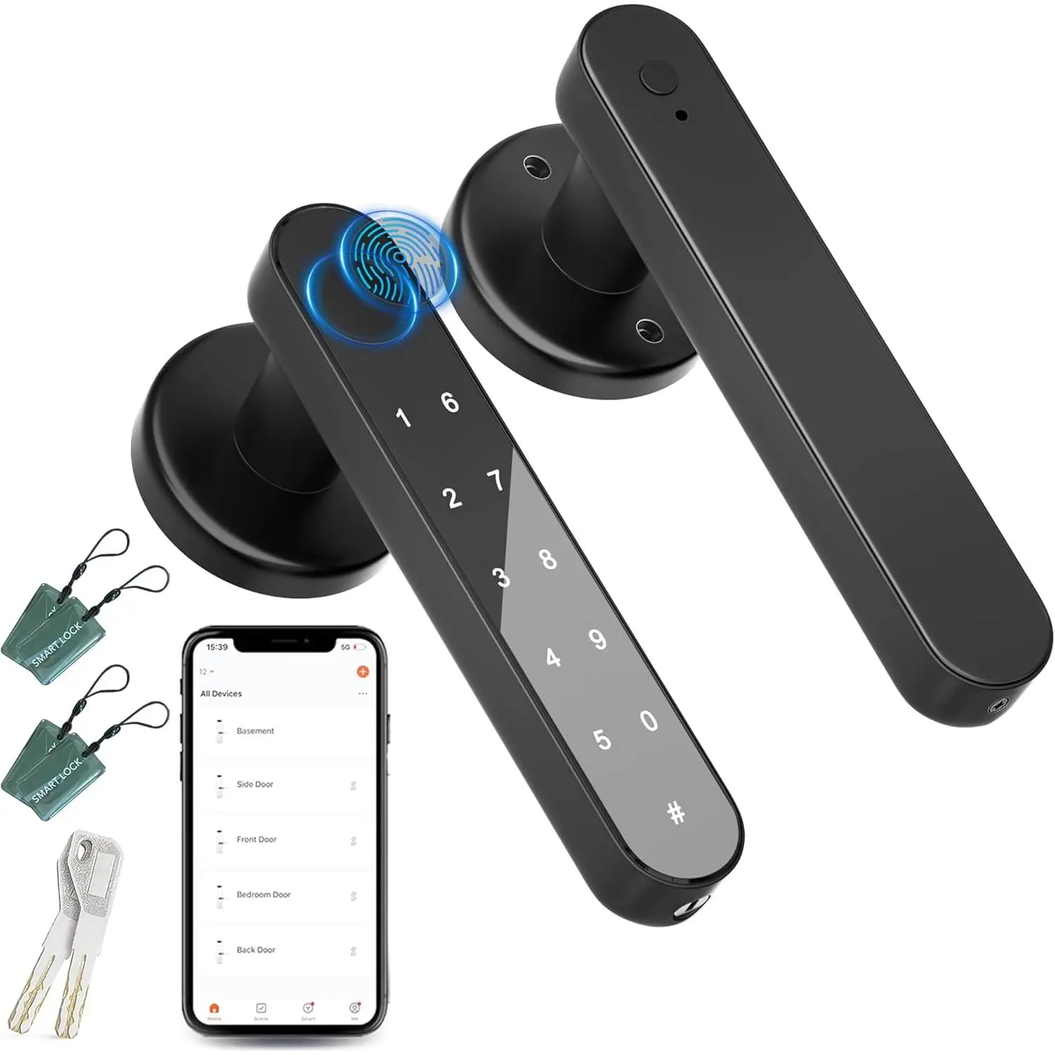Fingerprint Door Lock, Door Knob with Biometric,Keyless Entry Door Lock with Handle,Door Locks for Bedrooms,Door Knobs Interior,Digital Door Knob