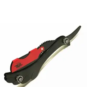 Black and Red Mens Shaving - Hair Cutting Beard and Mustache Straight Edge Razor