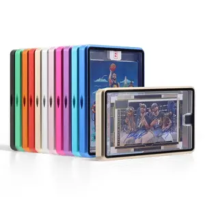Metal Aluminum Alloy Card Display Cabinet Storage Protector for 35pt/55pt Universal Magnetic Trading Card Brick Sports Game Idol Star Metal Frame Box Card Hobby Box