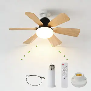 Remote Control Fan Light Strip, Small Ceiling Fan with Lamp, Adjustable 3 Color LED Bulb Fan, Easy Install Twist-In E27 Base, Ambient Lighting Multifunctional, Customizable Led Lights