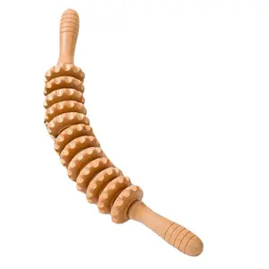 Friendly Wooden Body Roller, 12 Nodes, for Back Relief and Circulation