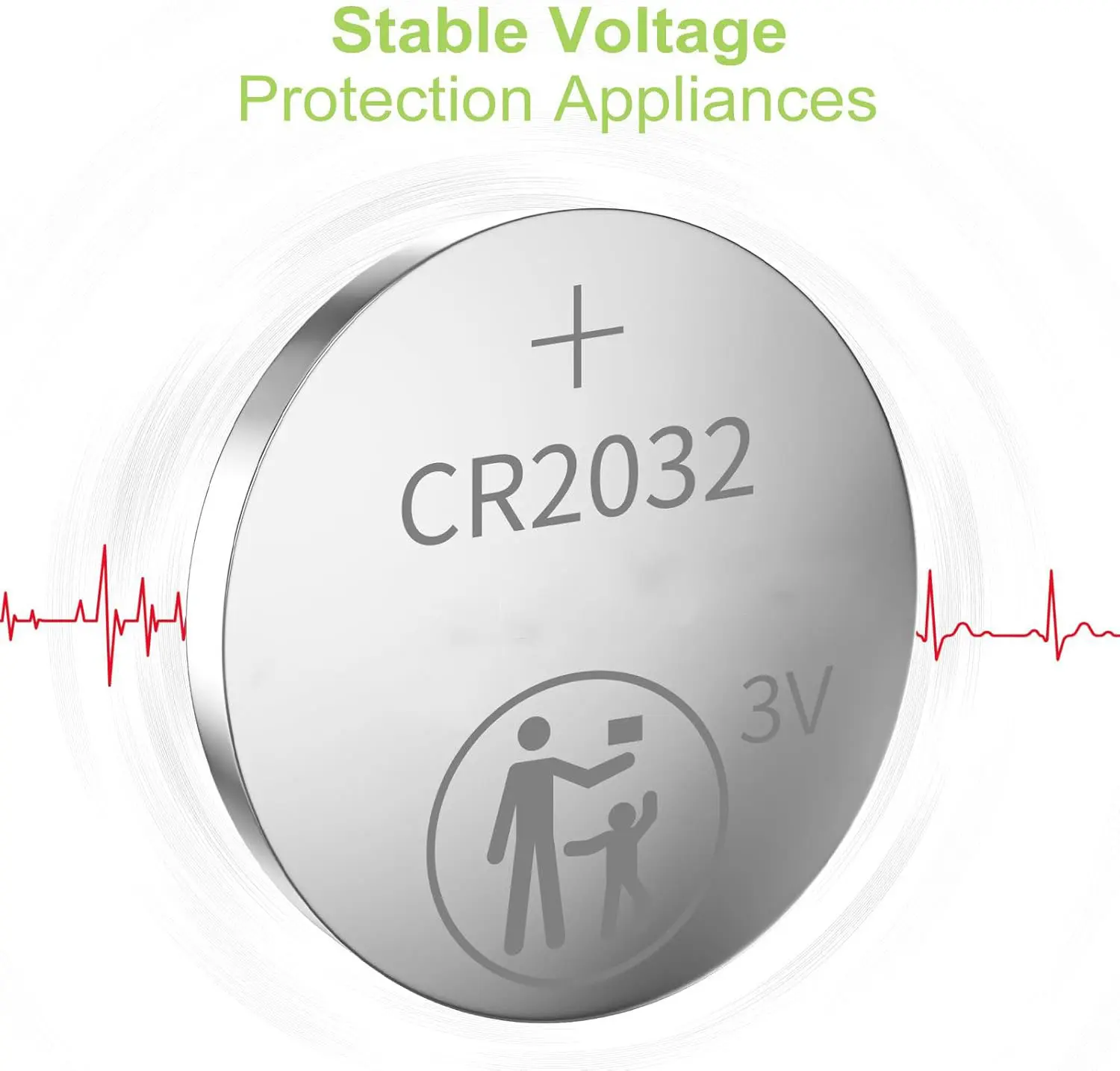 16-Pack CR2032 Lithium Coin Cell Battery, 3 Volt, Long Lasting Power, Mercury-Free  for Key Fobs, Smart Sensors, Scales, Candles