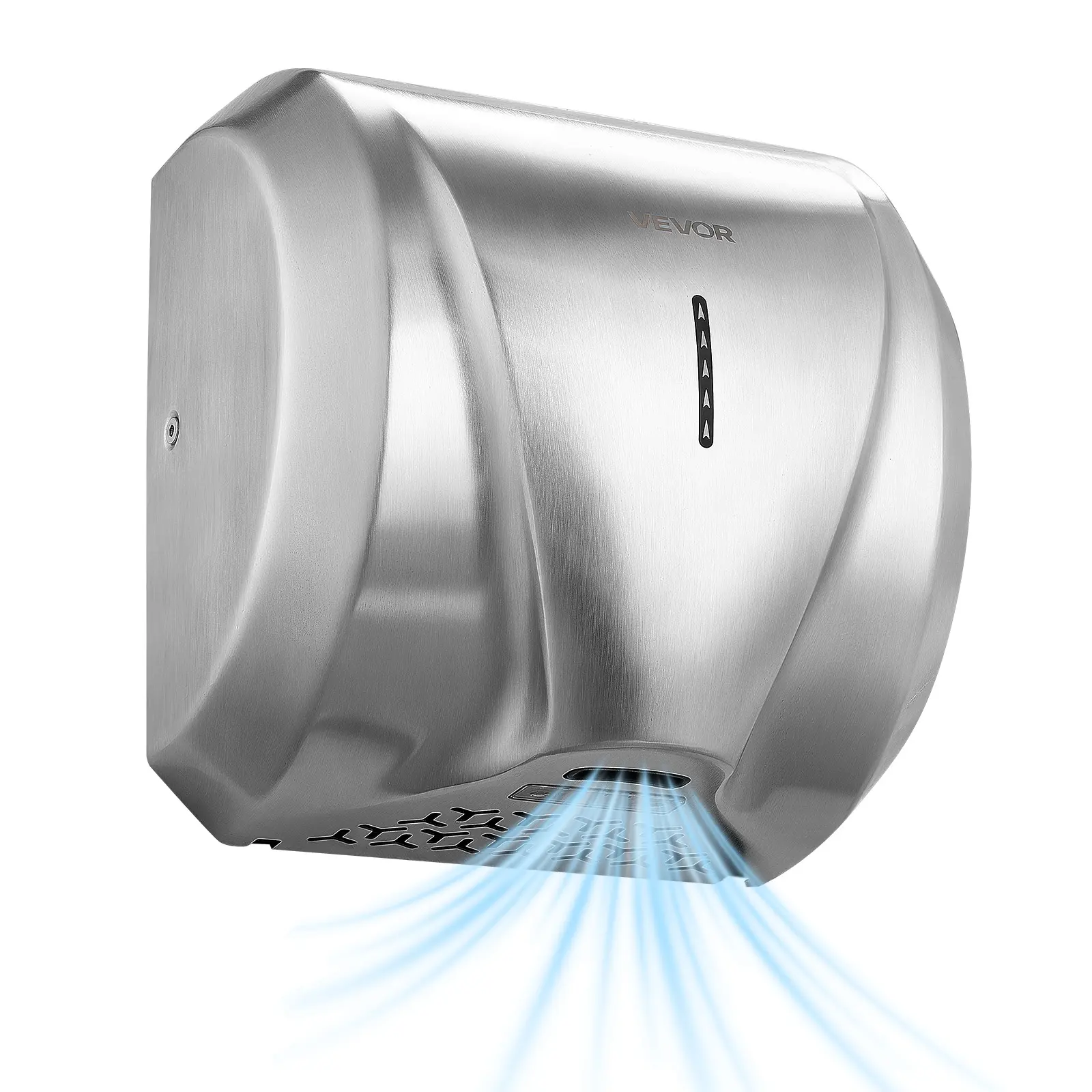 【SummerFinds】VEVOR Stainless Steel Hand Dryer, 1800W Modern Bathroom Fixture Accessory, 110-120V AC Commercial Wall-Mounted, Automatic High-Speed HEPA Filter Fast Hand Drying, Negative Ions, IPX4 Splash-Resistant, Cold and Warm Wind Modes for Restroom, Ap