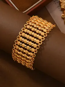 Vintage Luxury 24k Gold Plated Copper Star Element Cuban Link Bracelet, Premium Bracelet, Elegant Chain Design for Weddings, Banquets & Valentine's Day Gifts