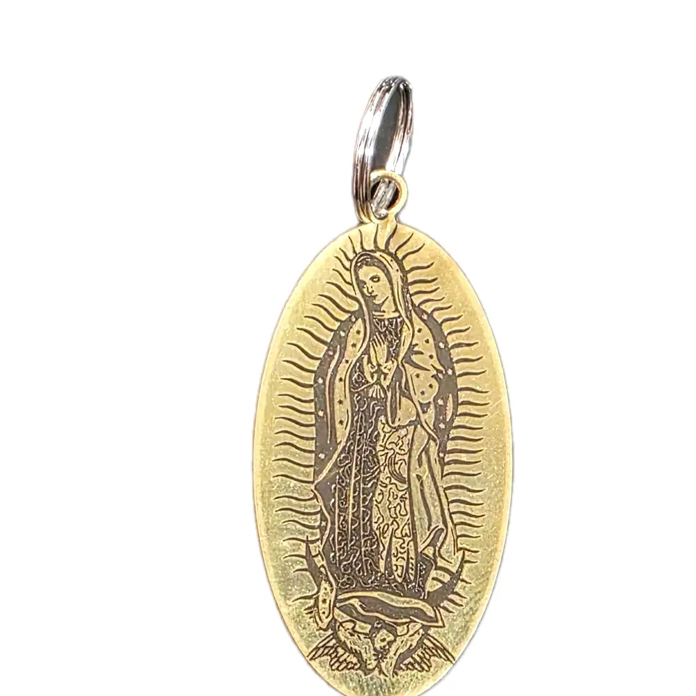 Virgin de Guadalupe Brass Keychain