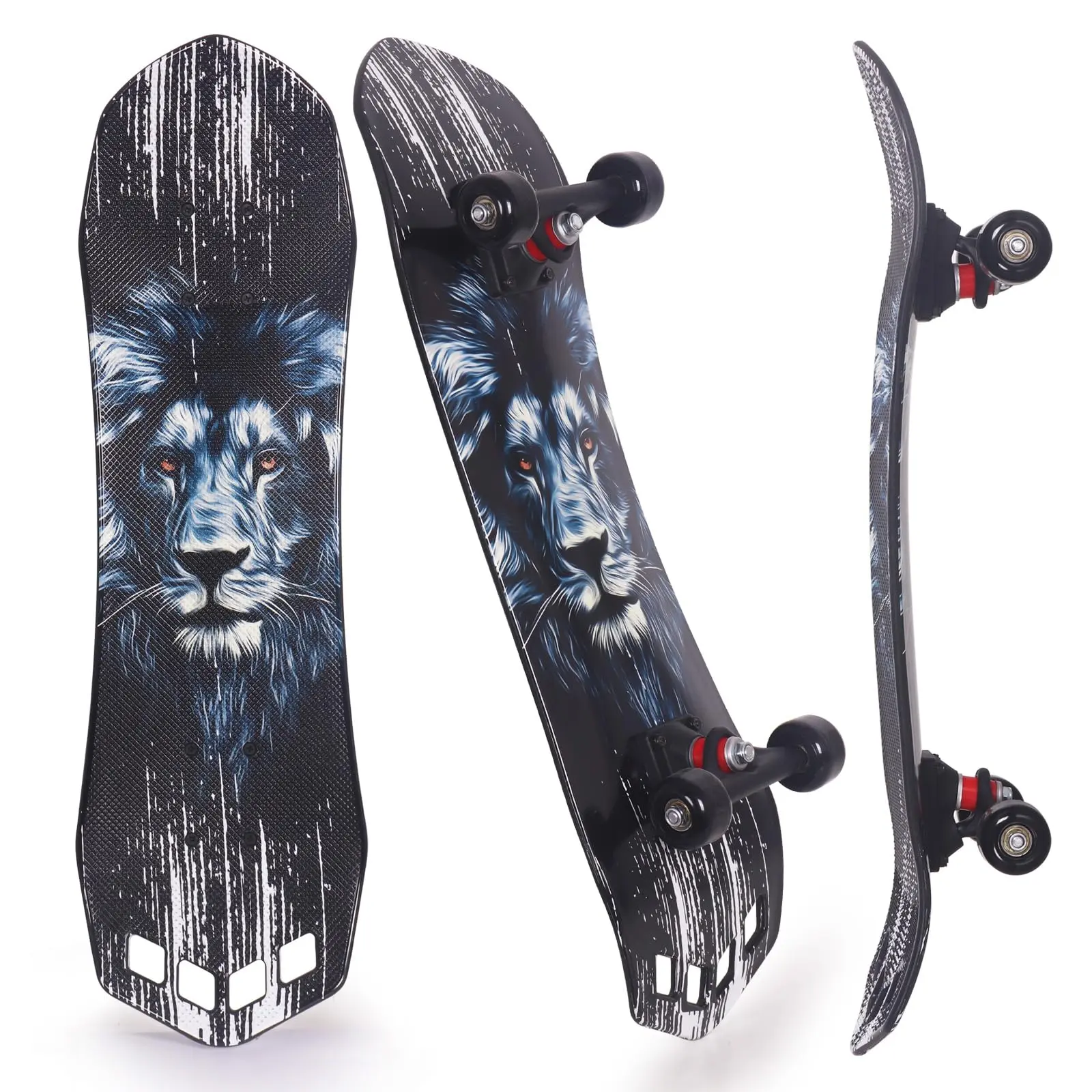 27-Inch Complete Skateboard for Youth Teens, Beginner Cruiser Board with Light Plastic Deck, ABEC-7 Bearings, and Repair T-Tool