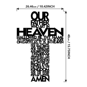 Aman Iron Cross Shape Wall Art - Decorative Stylish Religious Decor, Spiritual Household Items, Living Room Ornament, Small Hanging Crucifix Pendant, Christian Gift & Adults Bedroom Accessories outdoorfun